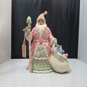 Jim Shore Heartwood Sweets Santa W/Bag & Staff FIGURE 6017018 NWT No Box